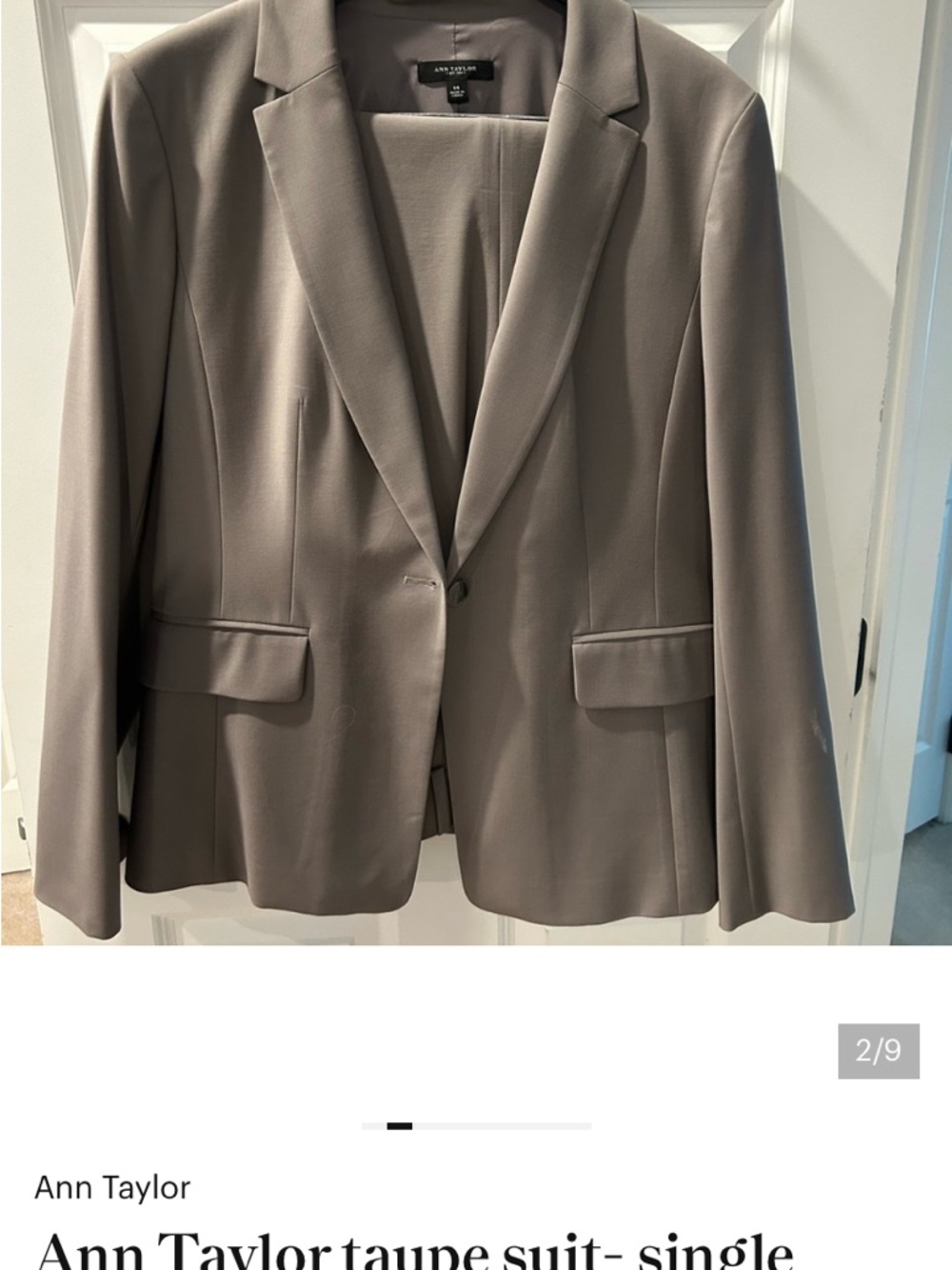 Ann Taylor Taupe Single-Button Suit Jacket and pants size 14 Taupe/gray - Picture 5 of 10